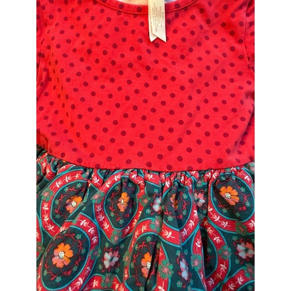 Matilda Jane Girls Red Polka Dot Ruffled Tiered Dress Long Sleeve - Picture 4 of 5